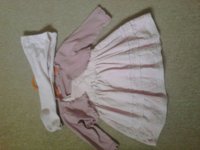 Pink cord dress, matching shrug + tights.jpg