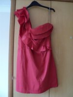 River Island Coral One Shoulder Size 16 Dress.jpg