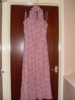 Pink Dress.  Size 14 - Strap needs stitching back on - Used Once..JPG